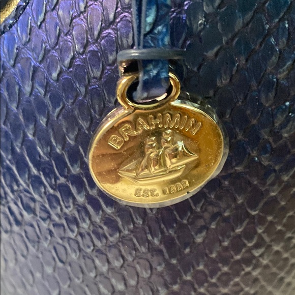 Brahmin Medium Asher Sapphire Ateague Genuine Leather tote - Picture 3 of 9